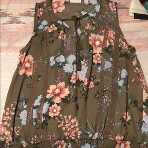 Olive green tank top